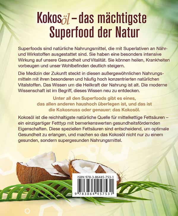 Buch Kokosöl - Das kostbare Lebenselixier für Ihre Gesundheit und Schönheit Rückseite von Kopp Verlag