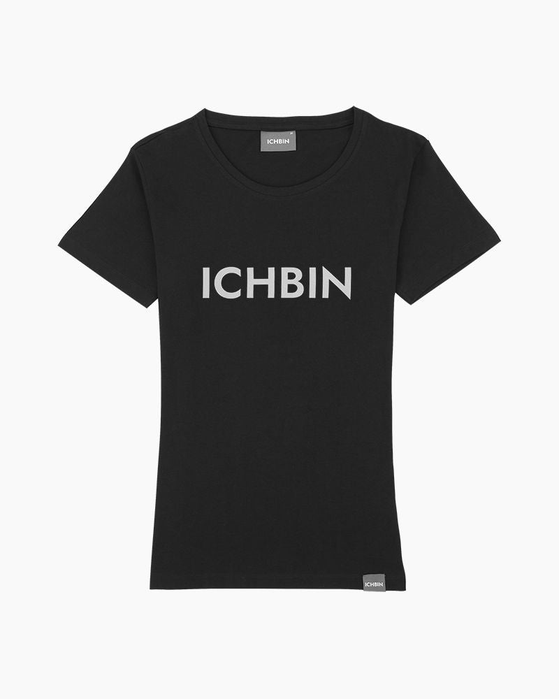 ICHBIN T-Shirt Damen Lebensfreude Schwarz/Hellgrau