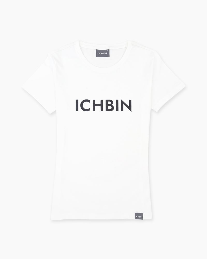 ICHBIN T-Shirt Damen Lebensfreude Weiß/Anthrazit