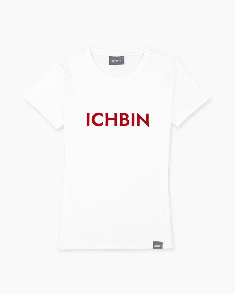 ICHBIN T-Shirt Damen Lebensfreude Weiß/Rot