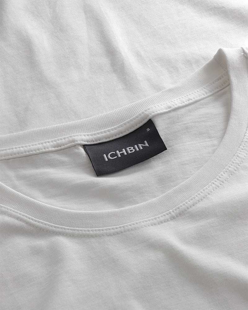 ICHBIN T-Shirt Damen Herzensgüte Weiß/Schwarz Nackenlabel