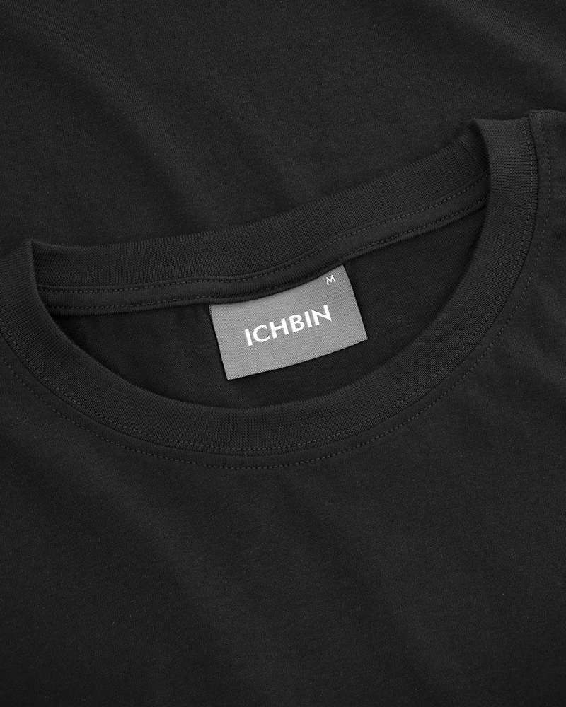 ICHBIN T-Shirt Nackenlabel Herren Schwarz