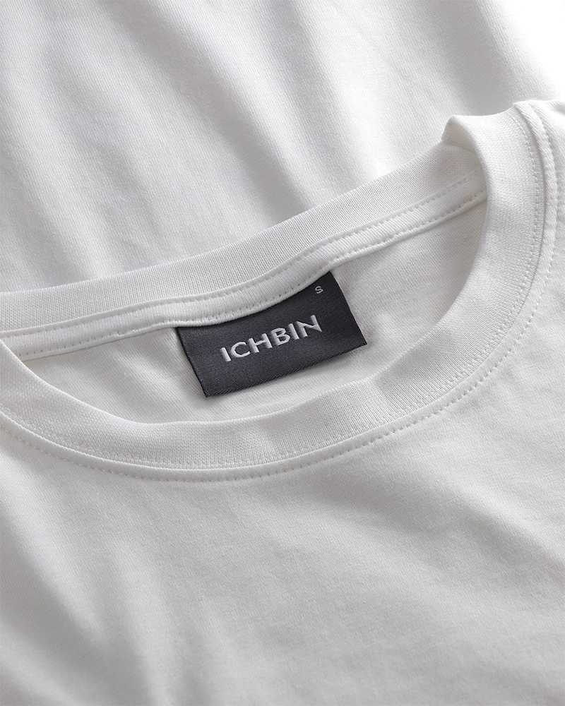 ICHBIN T-Shirt Herren Herzensgüte Weiß/Schwarz Nackenlabel