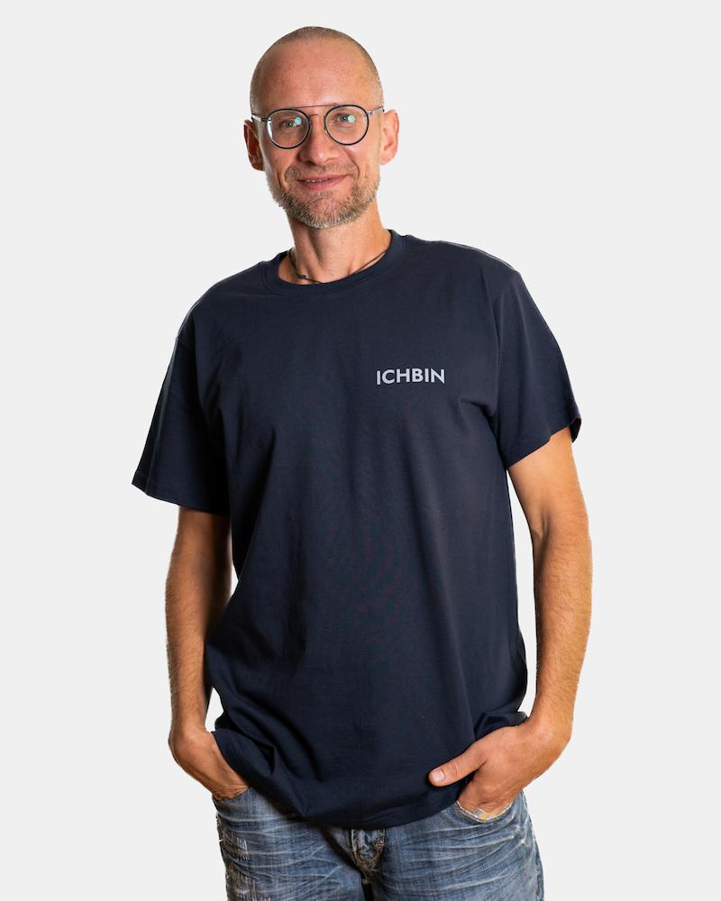ICHBIN T-Shirt Herren Herzensgüte Navy/Hellgrau