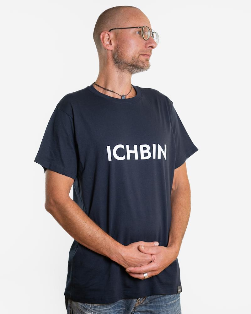 ICHBIN T-Shirt Herren Lebensfreude Navy/Weiß