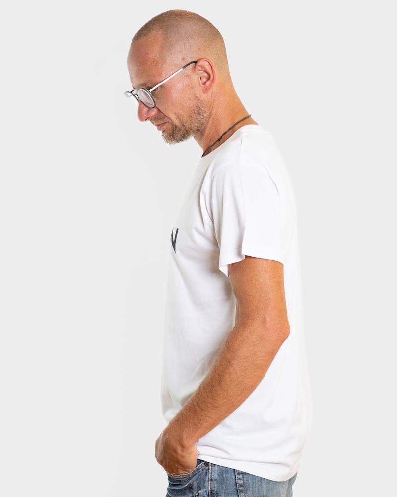 ICHBIN T-Shirt Herren Lebensfreude Weiß/Anthrazit