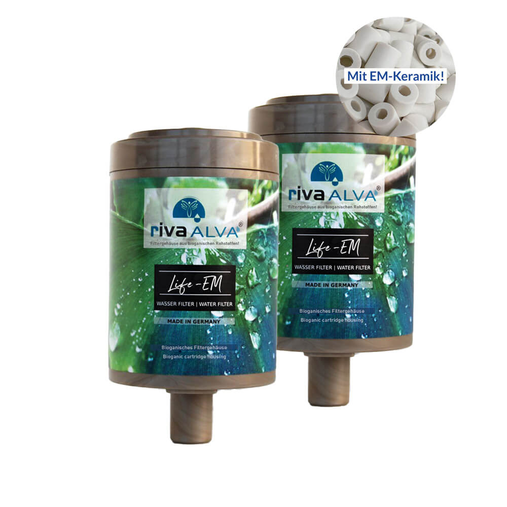 rivaALVA Life-EM Ersatzkartusche Trinkwasserfilter mit EM-Keramik 2x