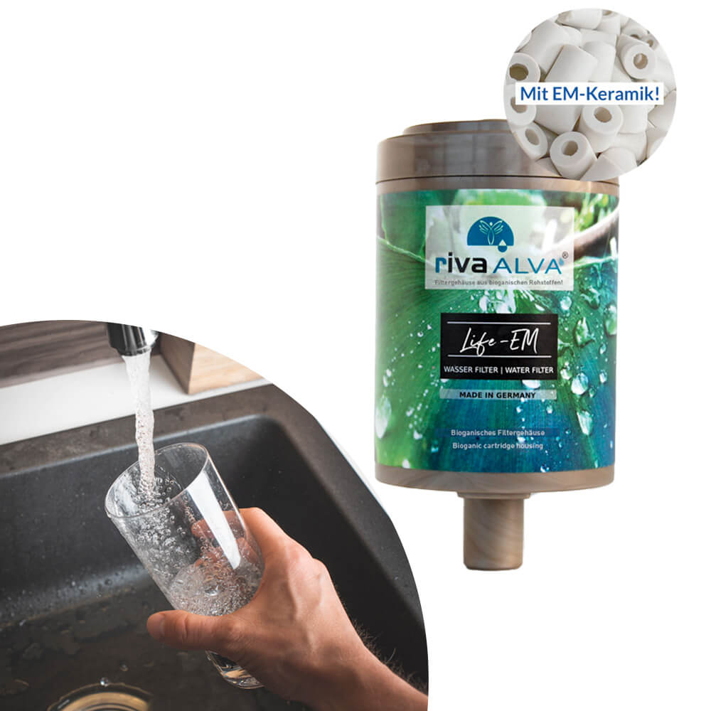rivaALVA Life-EM Ersatzkartusche Trinkwasserfilter mit EM-Keramik Cover