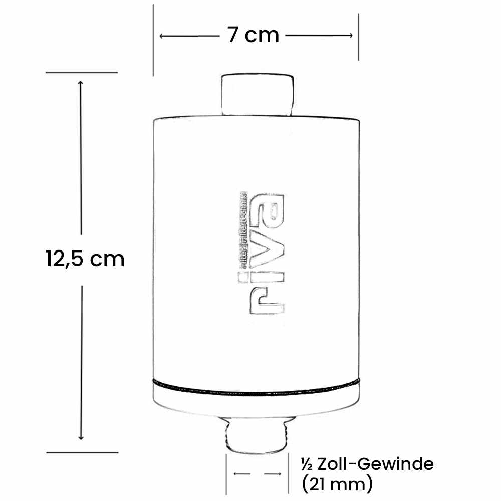 rivaALVA Life EM Trinkwasserfilter mit EM-Keramik Maße